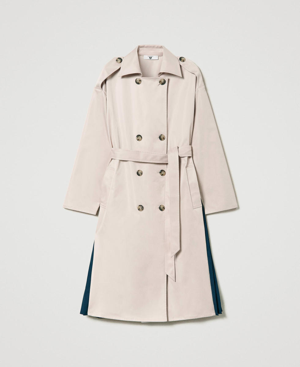 Trench en gabardine avec dos plisse Femme Beige TWINSET Milano