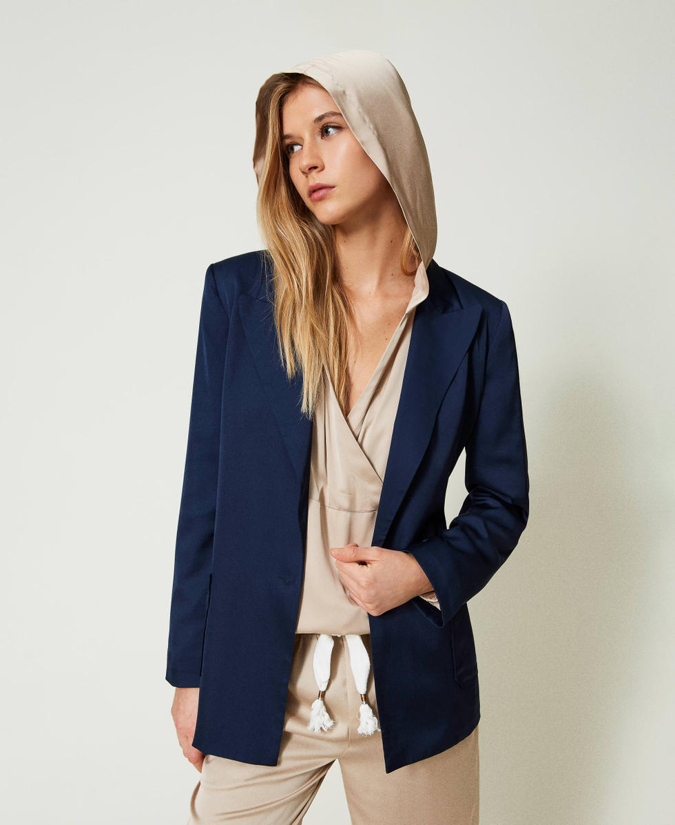 Satin blazer Woman Blue TWINSET Milano