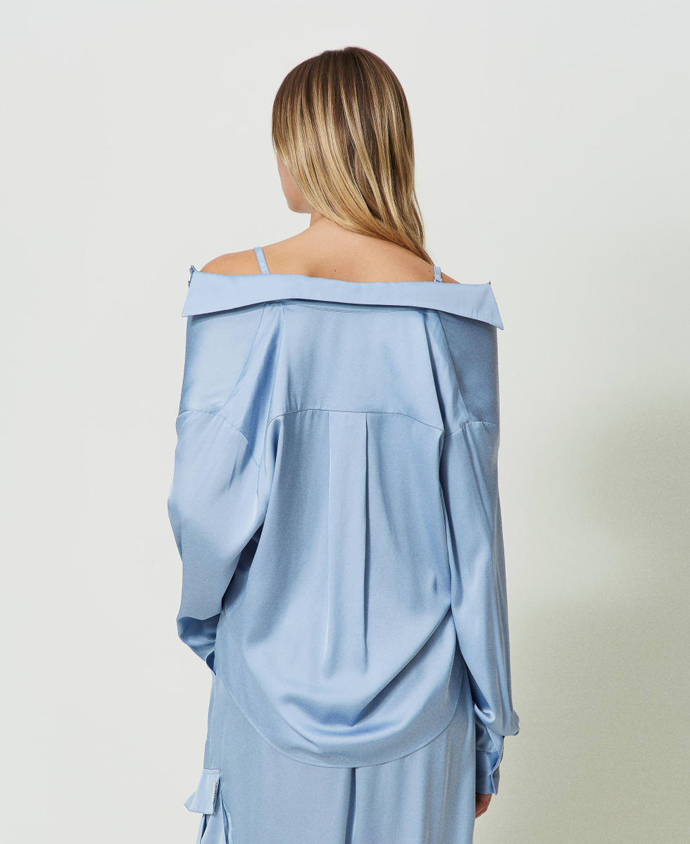 Camicia raso azzurra deals