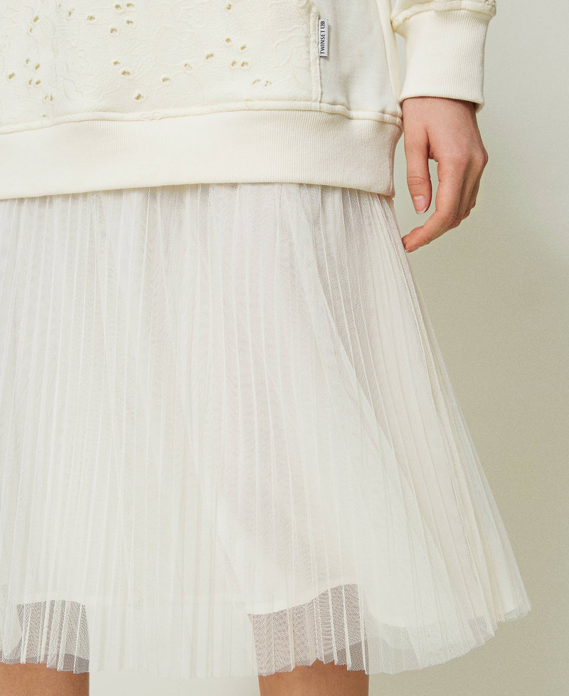 Abito longuette in felpa e tulle