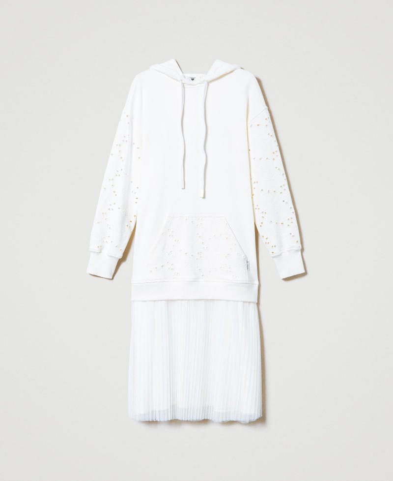 Plush fabric and tulle midi dress Off White Woman 241LL2JGG-0S
