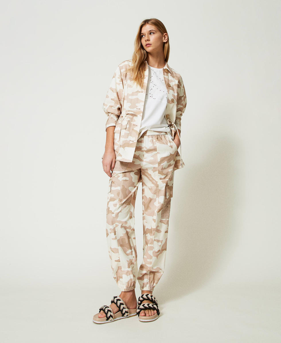 Maxi t-shirt avec broderie anglaise Off White Femme 241LL2JKK_00526_T0
