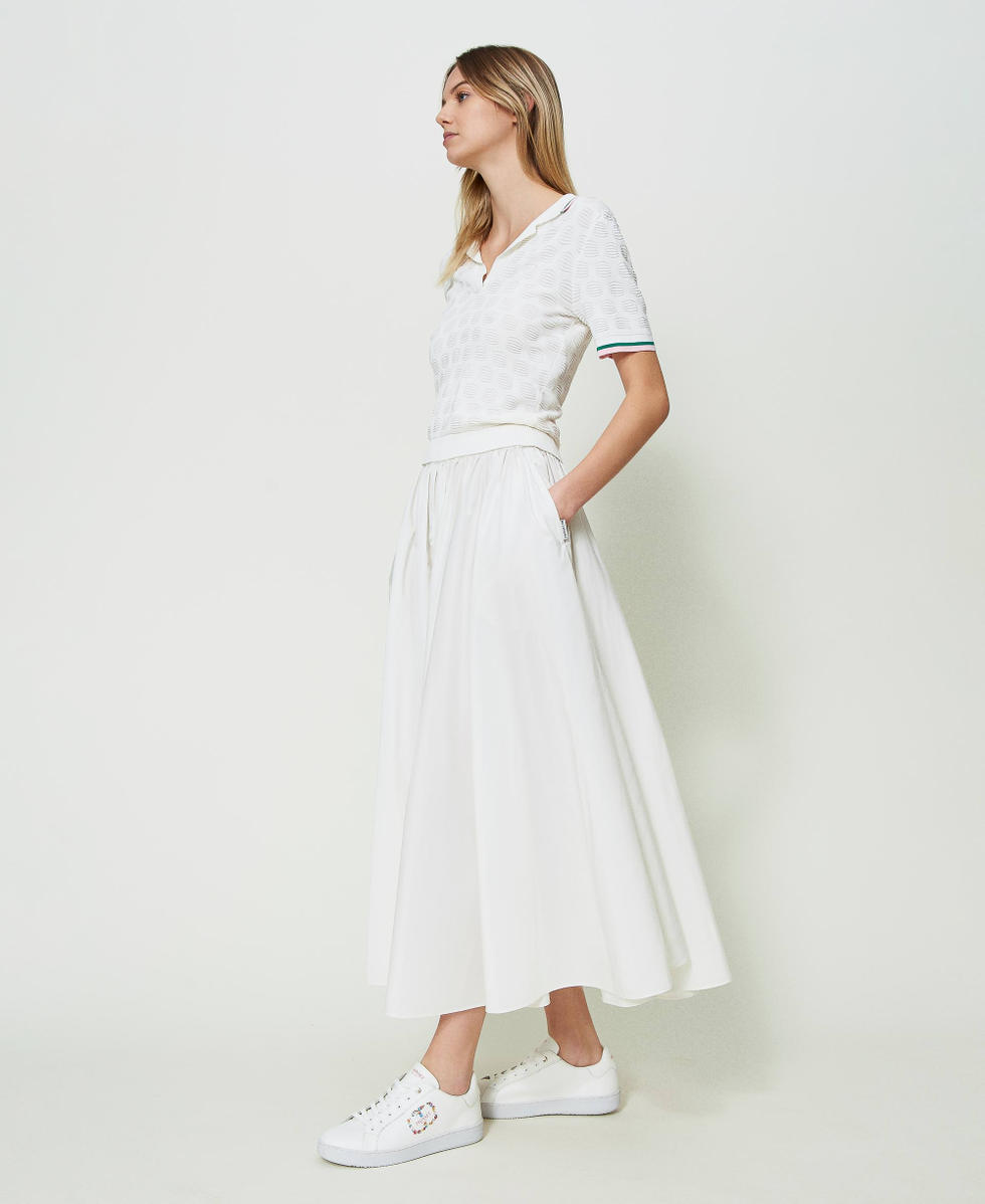 Long taffeta skirt Off White Woman 241LL2LDD_00526_02