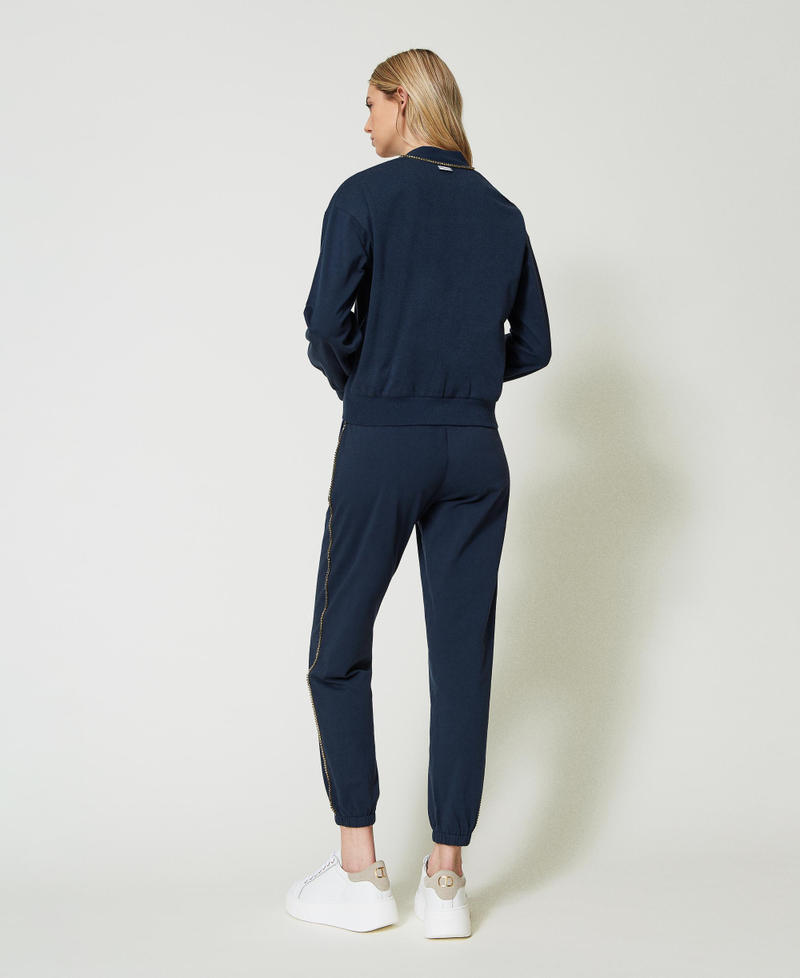 Sweatshirt and joggers with rhinestones