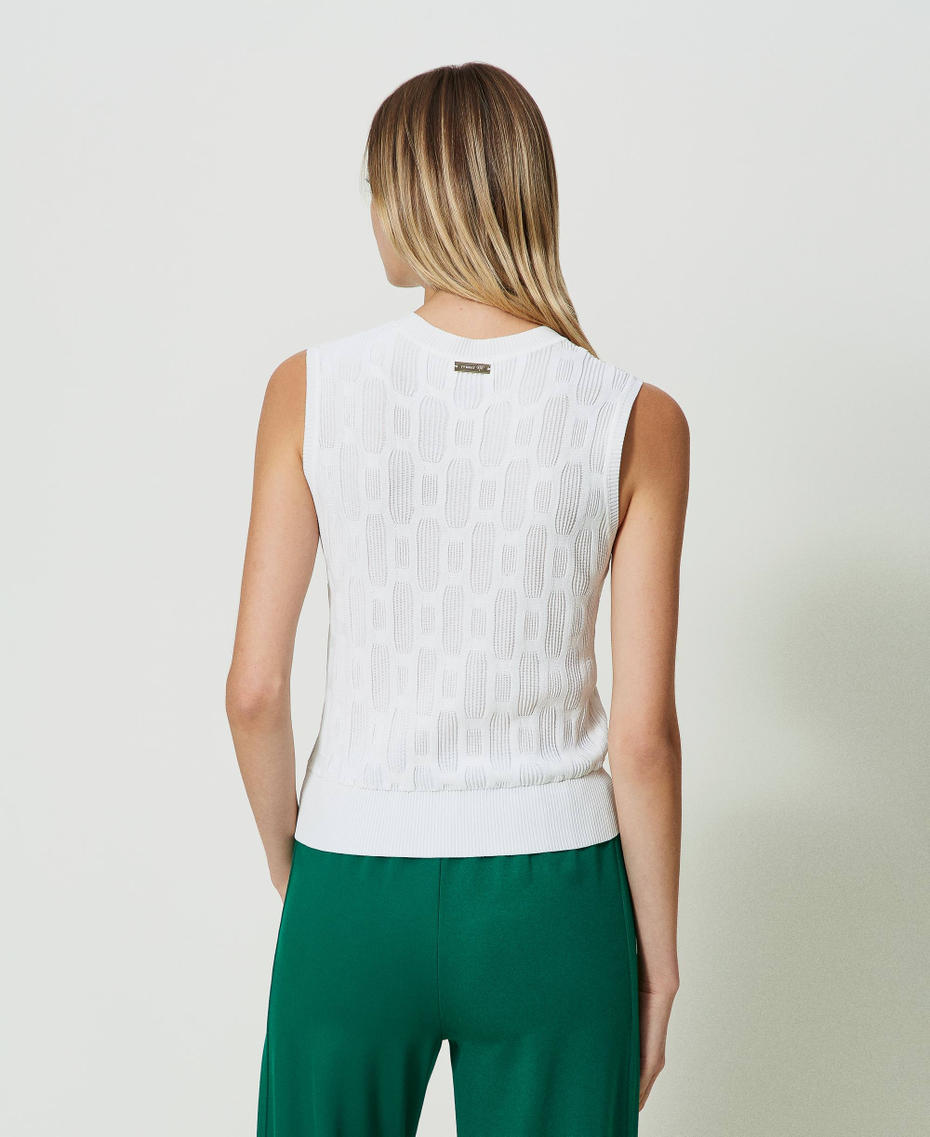 Knit top with geometric motif Off White Woman 241LL31AA-03