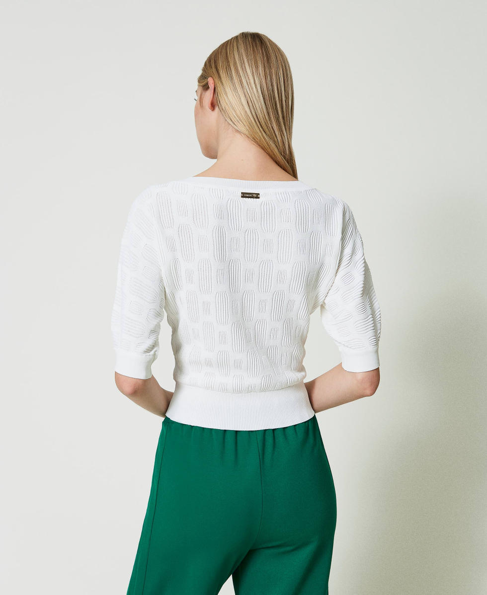 Maglia con motivo geometrico Off White Donna 241LL31BB_00526_03