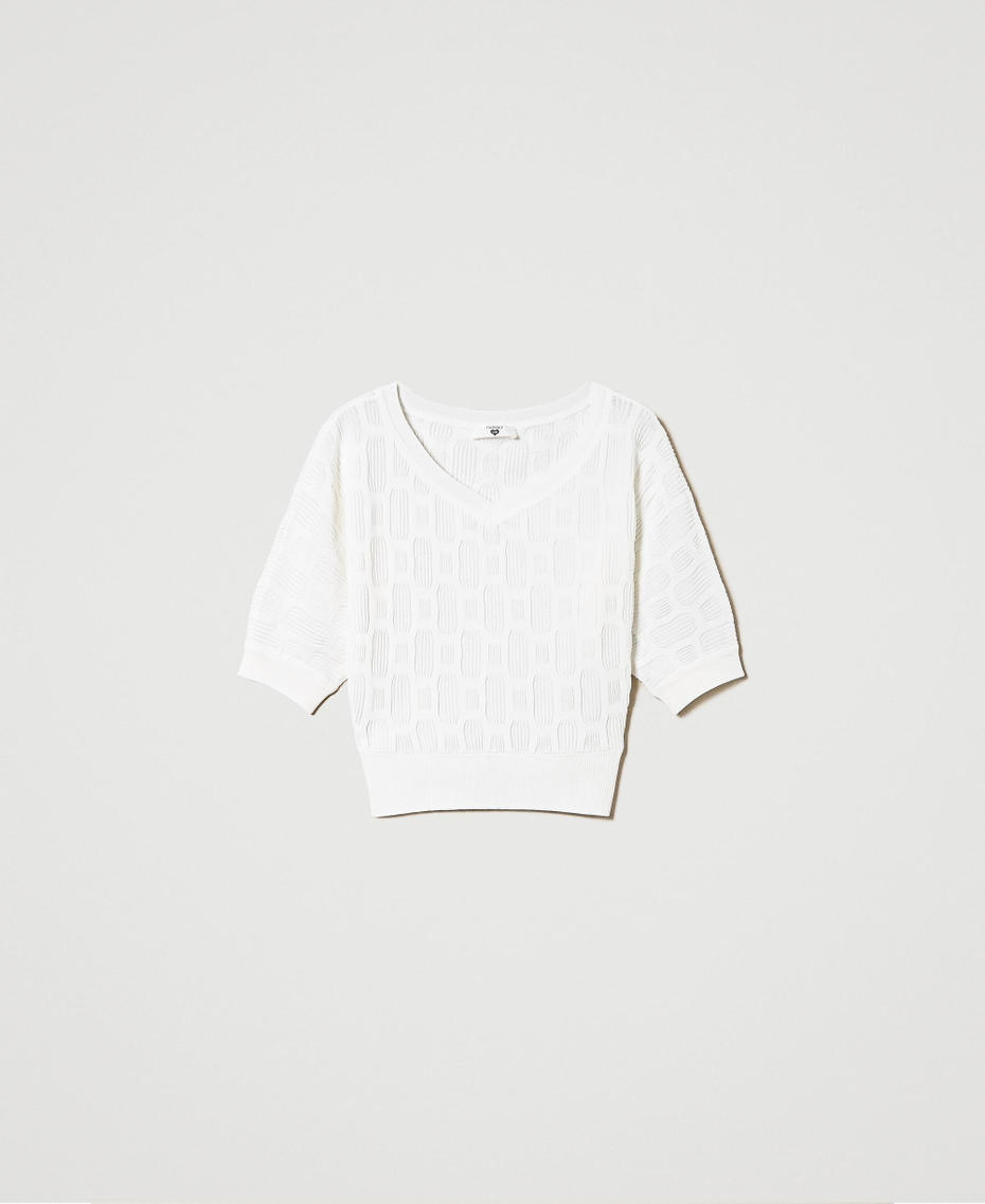 Jumper with geometric motif Off White Woman 241LL31BB_00526_S0