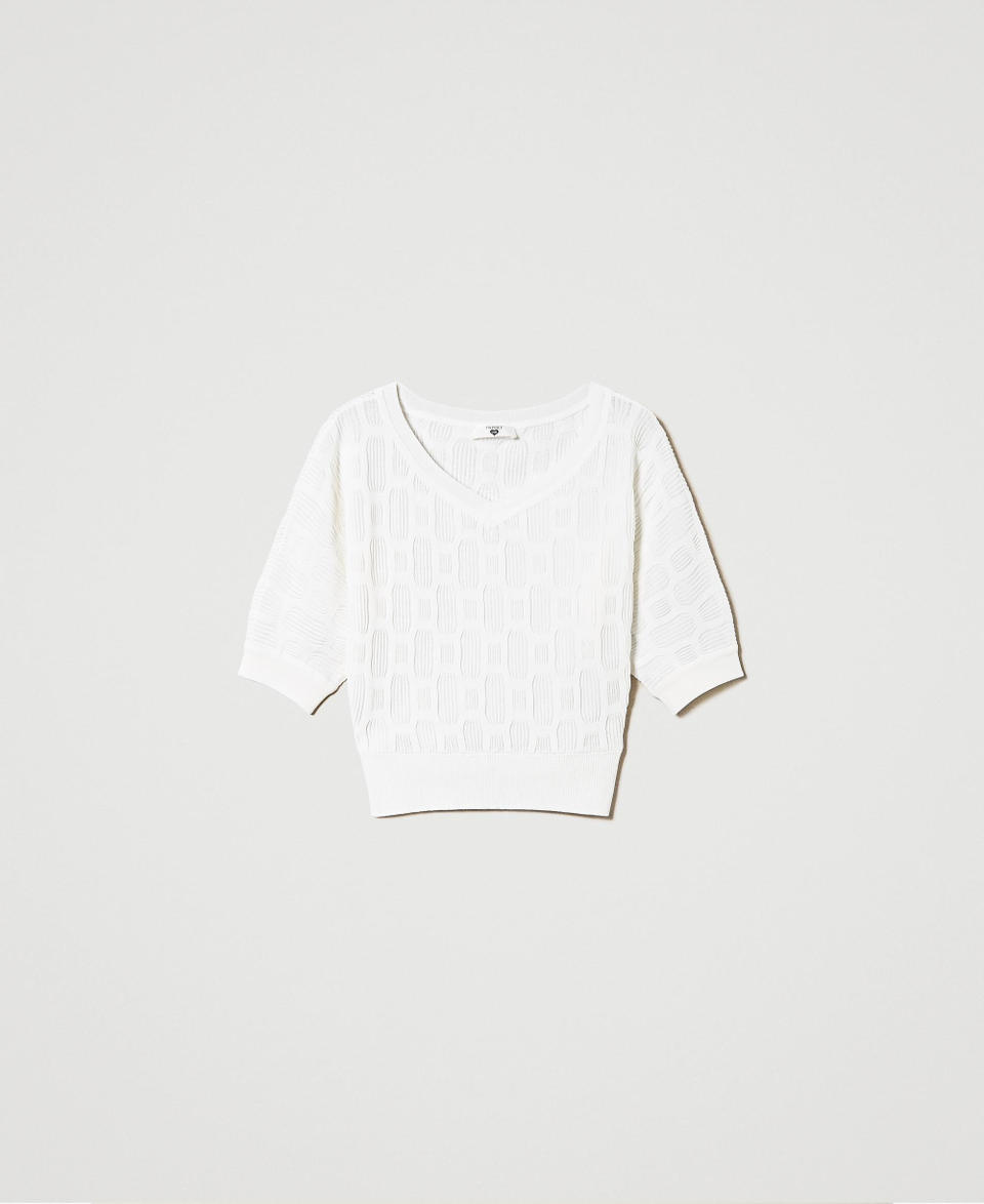 Jumper with geometric motif Off White Woman 241LL31BB_00526_S0