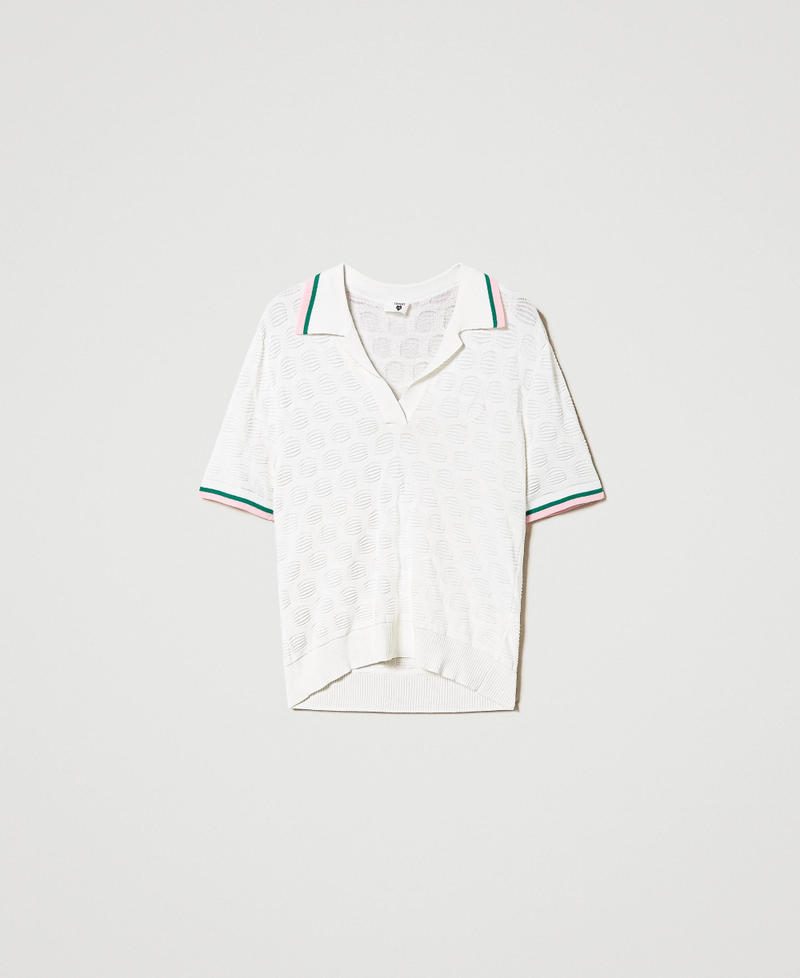 Рубашка-поло с геометрическим узором и полосками Off White женщина 241LL31CC-0S