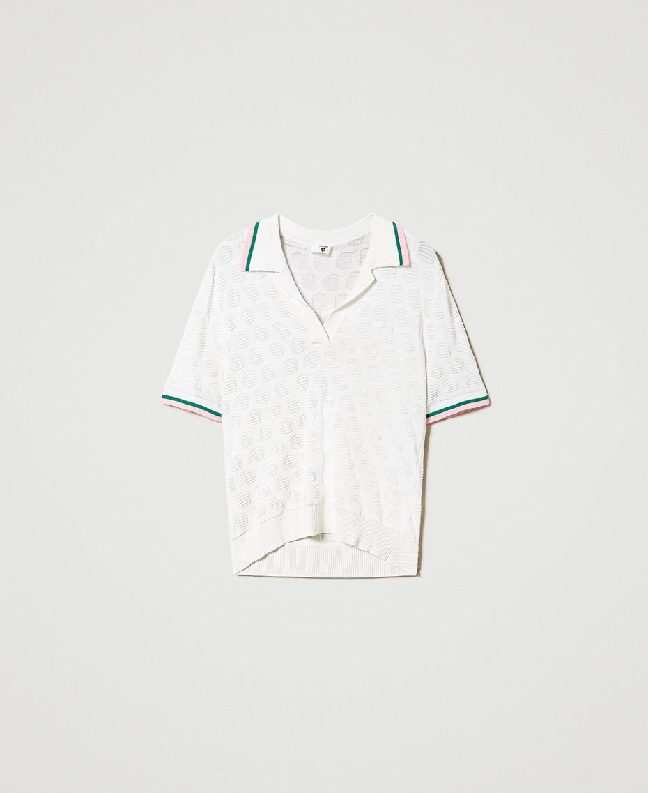 Рубашка-поло с геометрическим узором и полосками Off White женщина 241LL31CC-0S