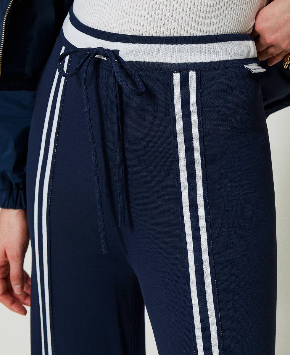 Palazzo trousers with contrasting stripes