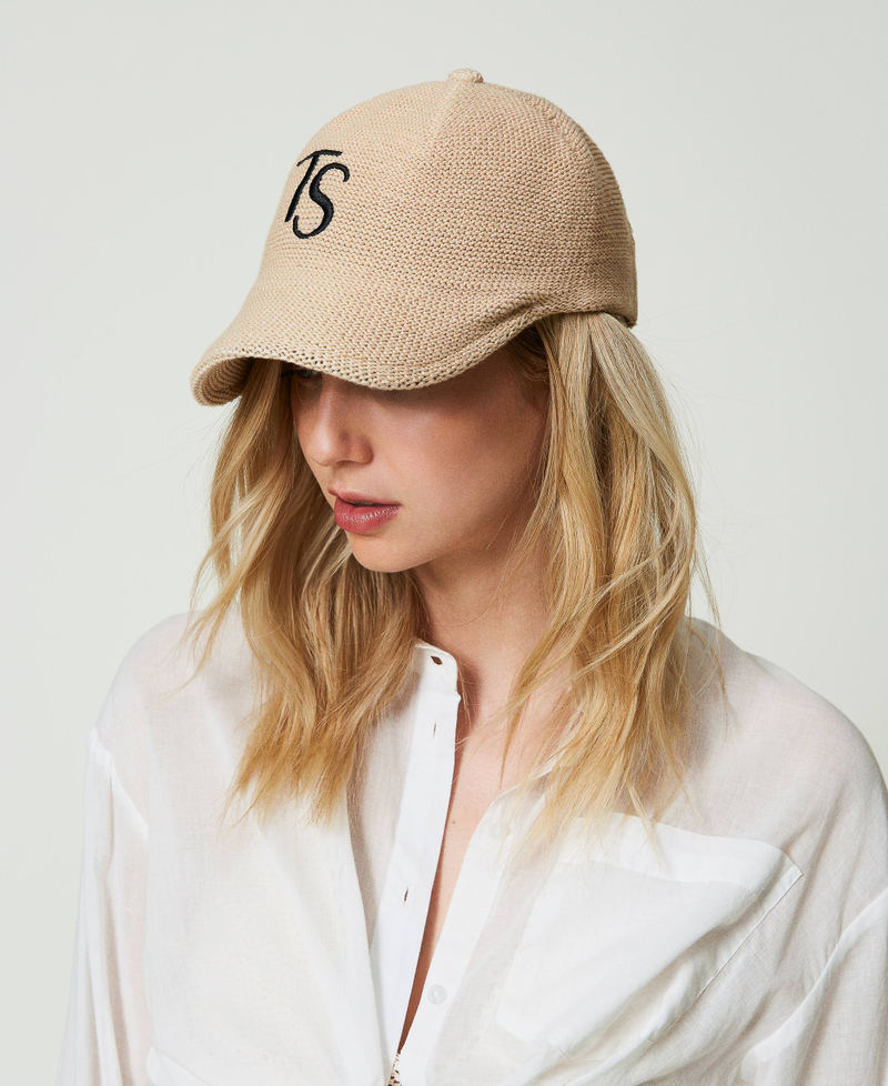 Baseball cap with logo embroidery Straw Woman 241LL5ABB-0S