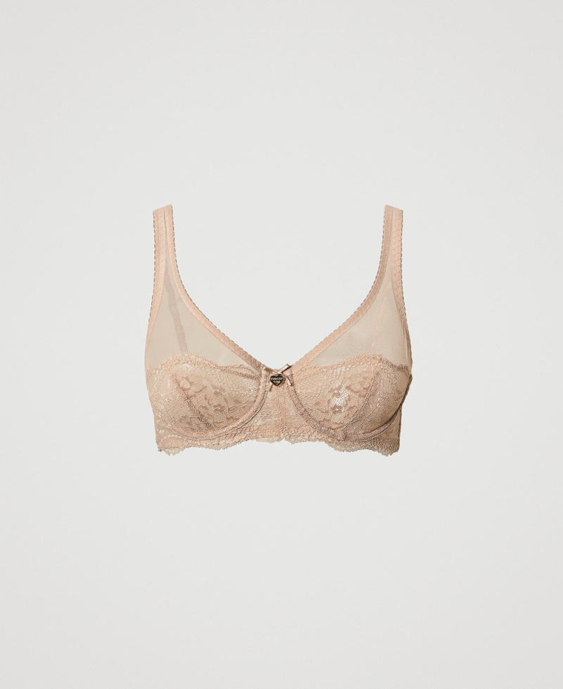 Underwire lace and tulle bra