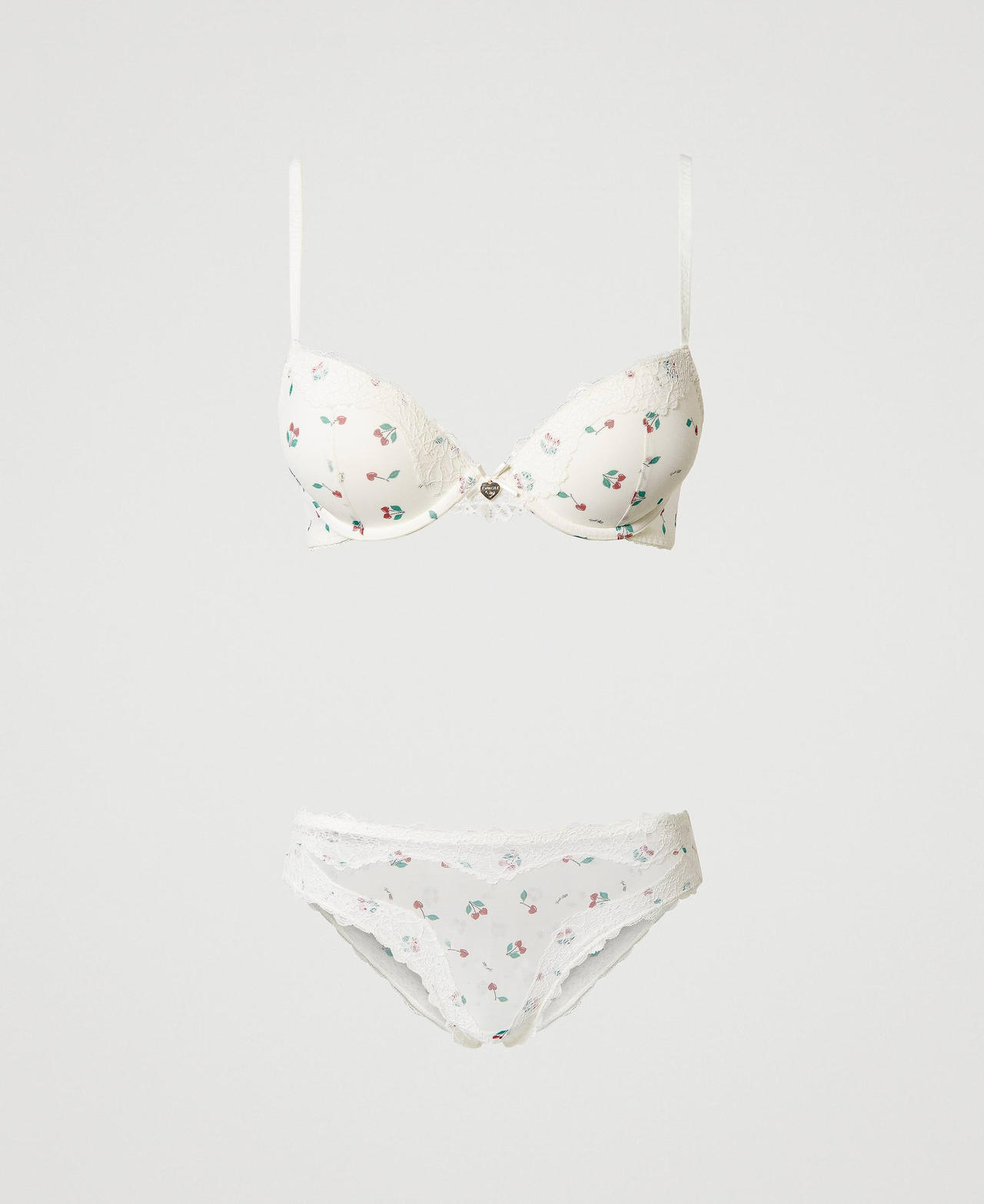 Soutien-gorge push-up et slip brésilien en tulle