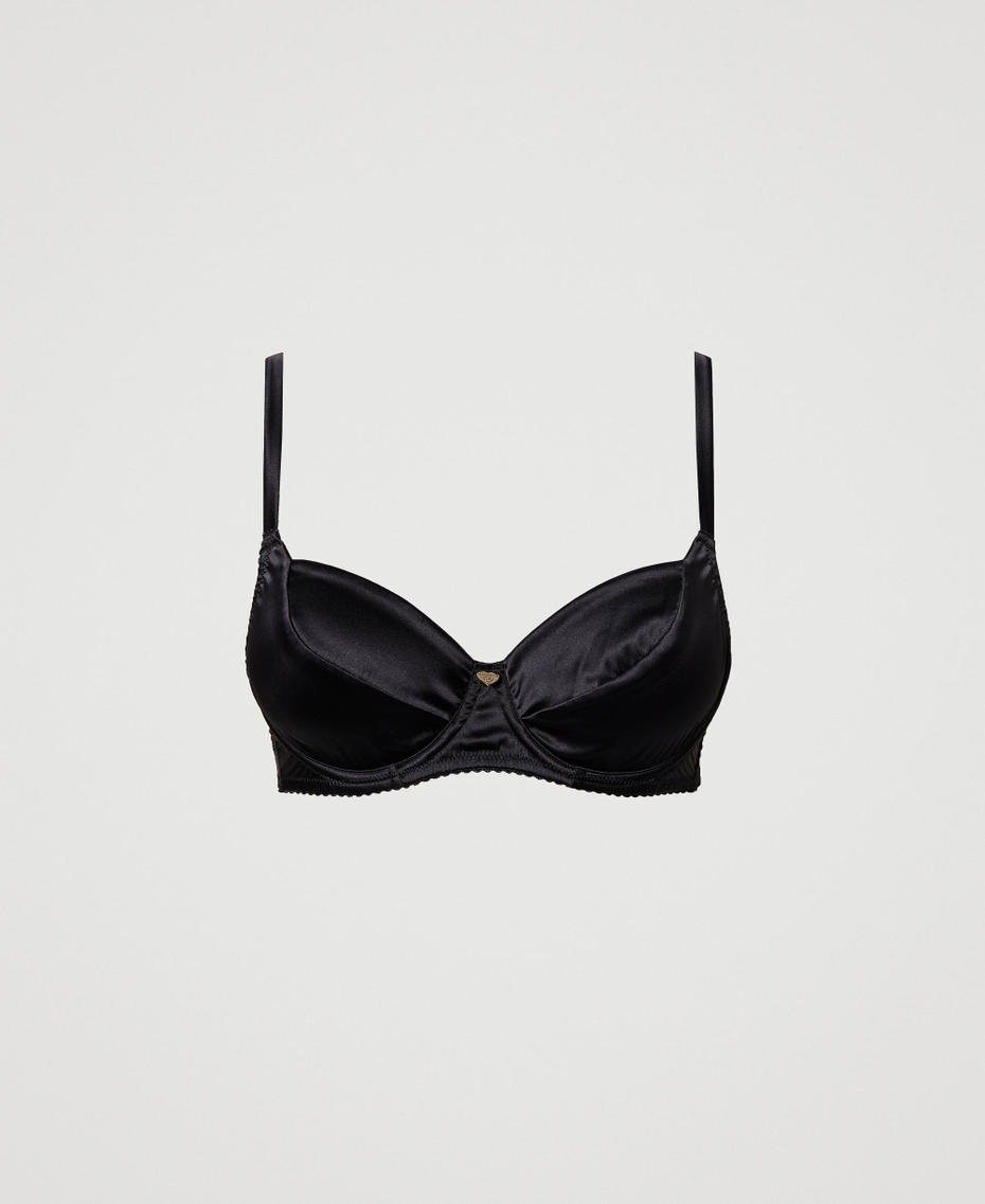 Satin underwire bra Black Woman 241LL6E55_00006_S0