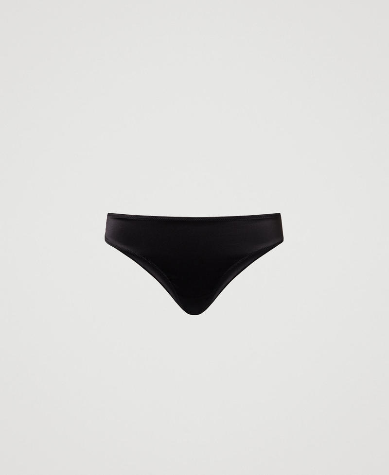 Brazilian-Slip aus Satin Schwarz Frau 241LL6E77_00006_S0