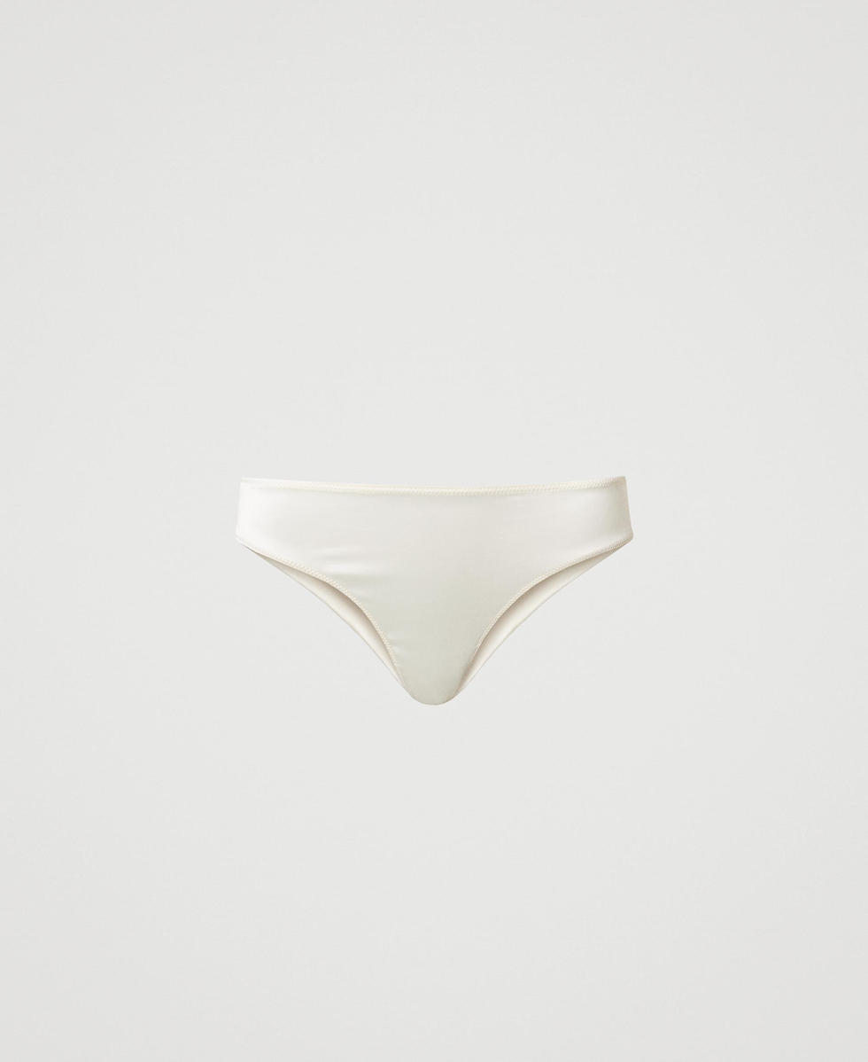 Brazilian Slip aus Satin Frau WeiB TWINSET Milano