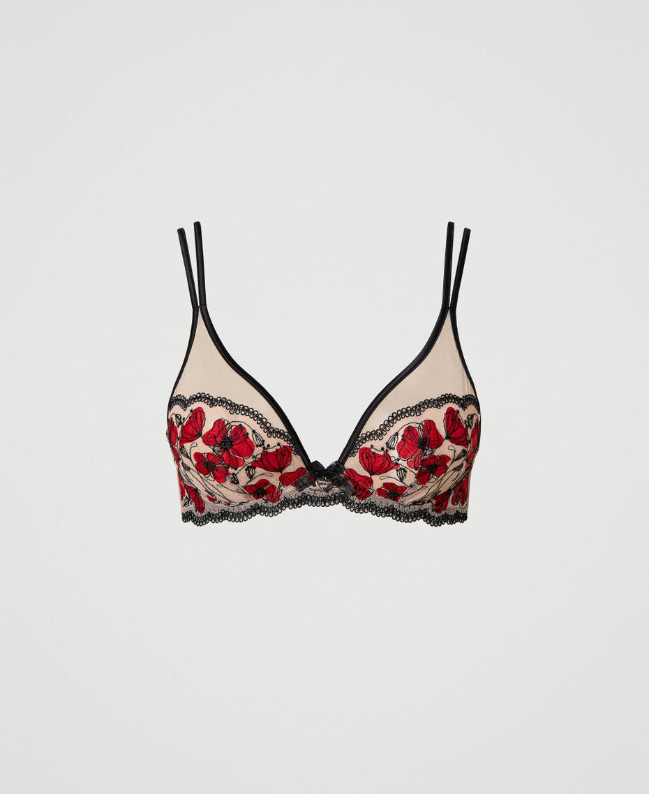 Soutien-gorge brassière avec broderie florale