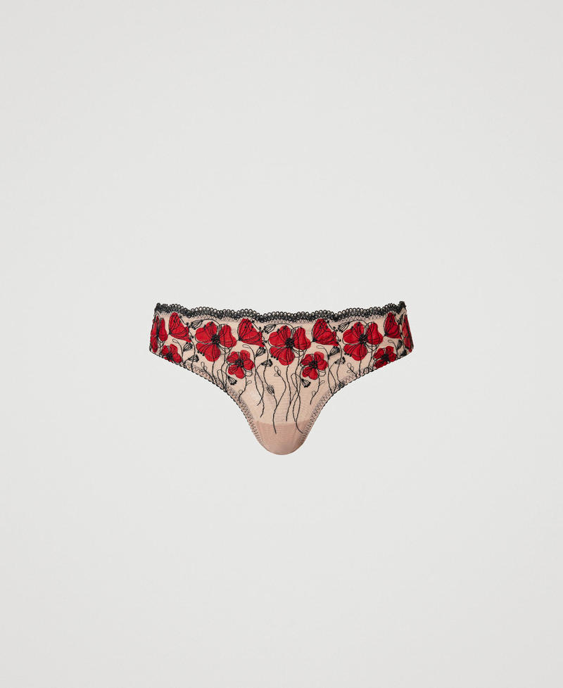 String avec broderie florale