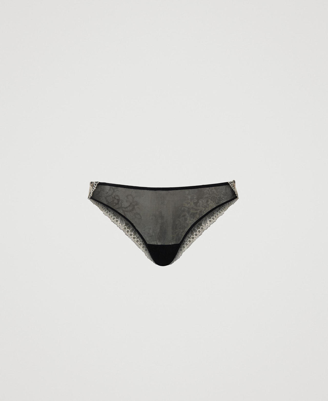 Slip brésilien en tulle brodé