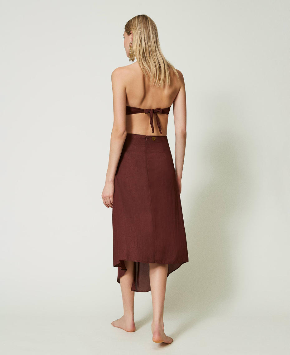 Midi jacquard satin skirt