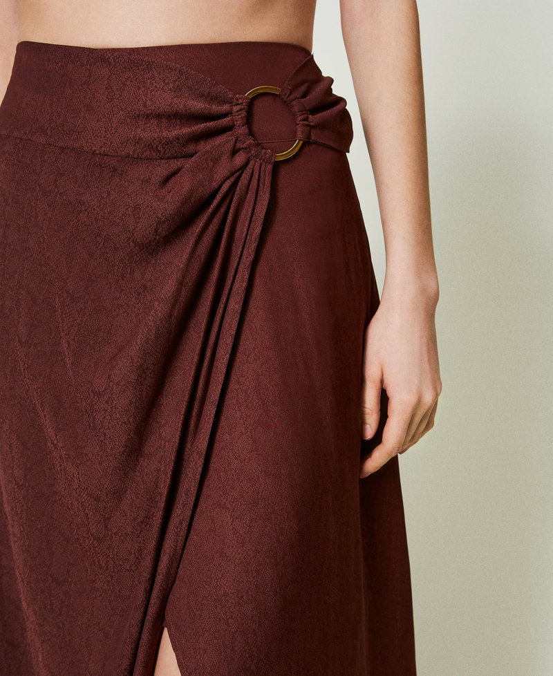 Midi jacquard satin skirt