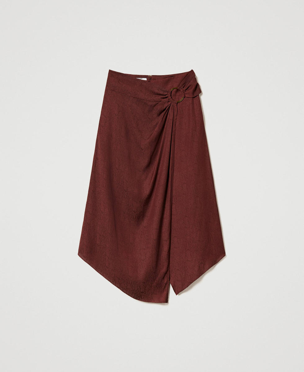 Falda midi de raso jacquard