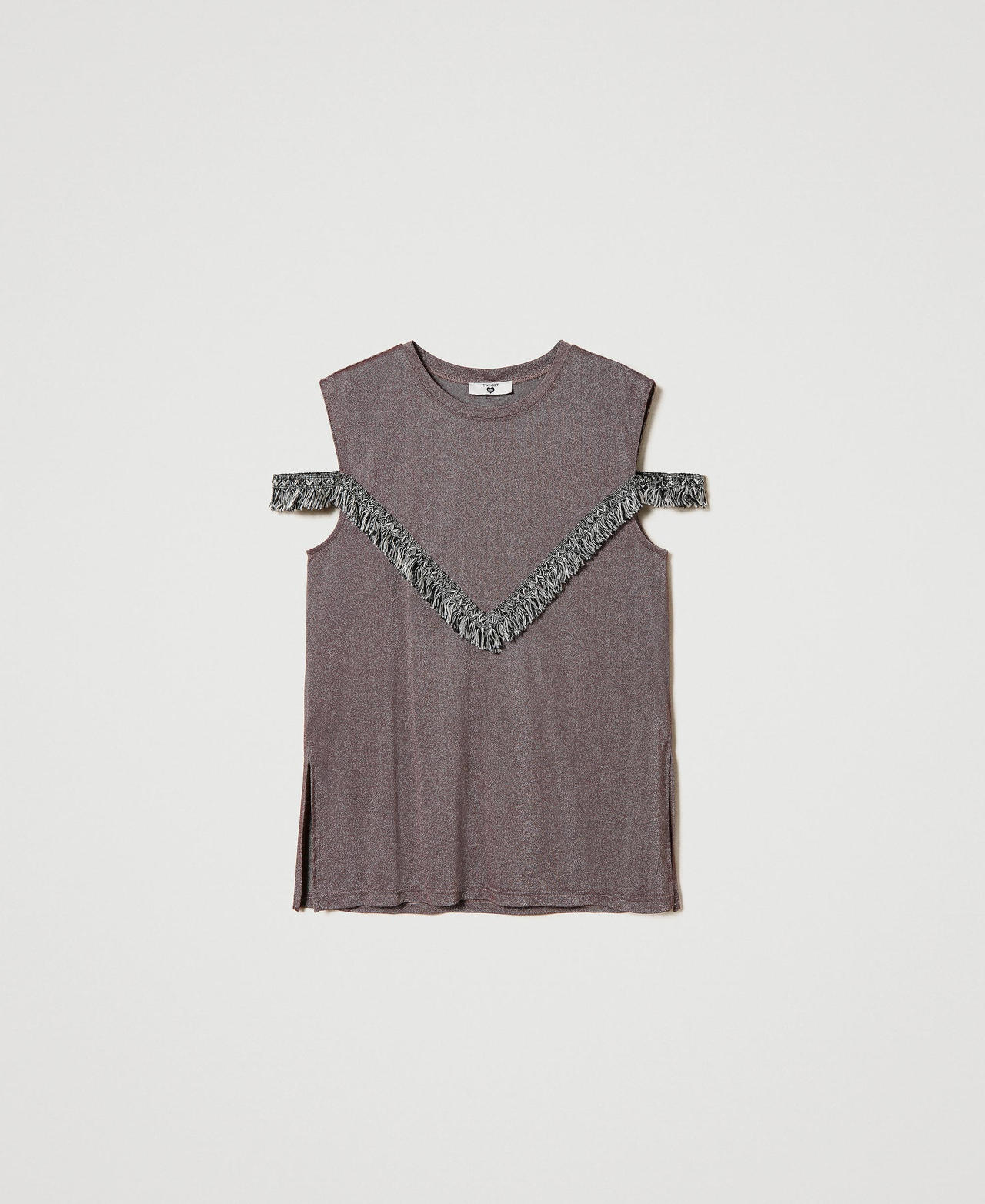 Top with two-tone fringes