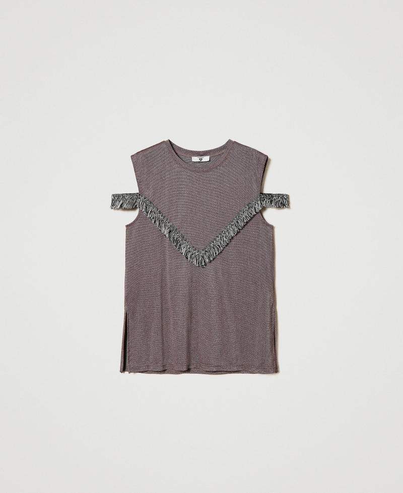 Top with two-tone fringes