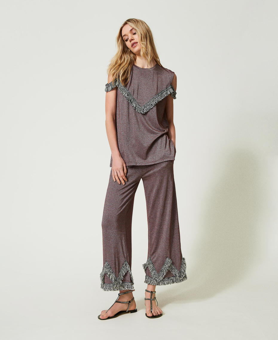 Top with two-tone fringes