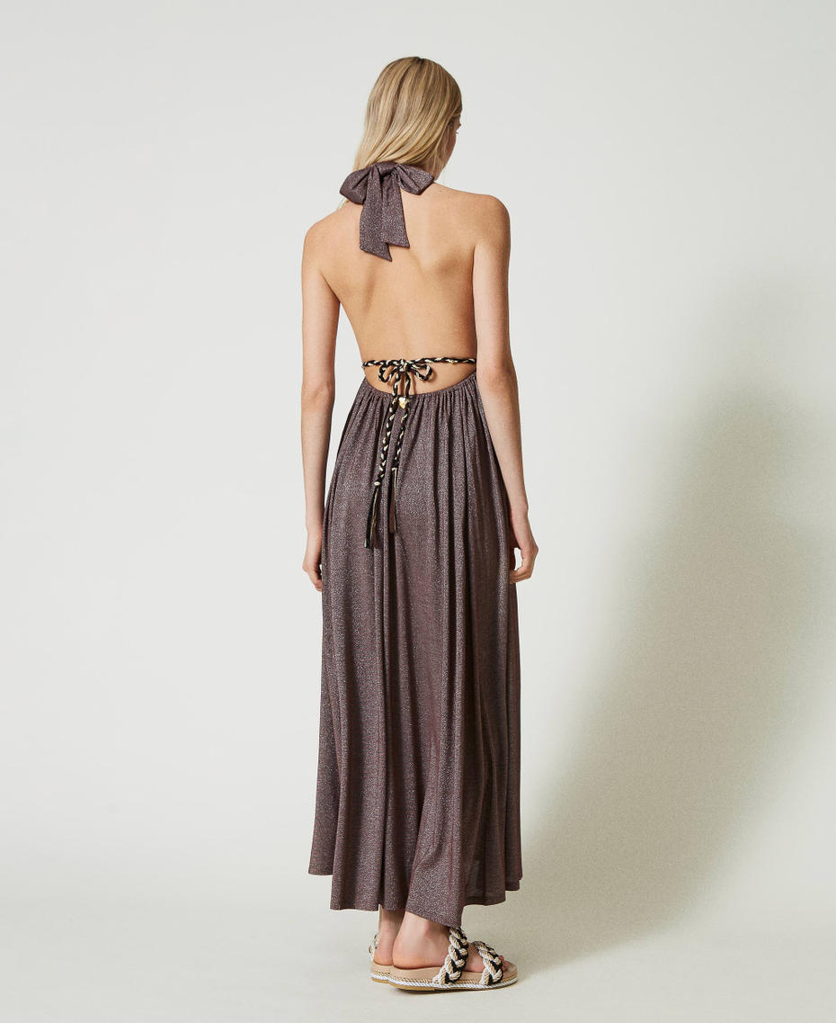 Vestidos largos de encaje y chiffon con tirantes finos Azul Tallas Grandes