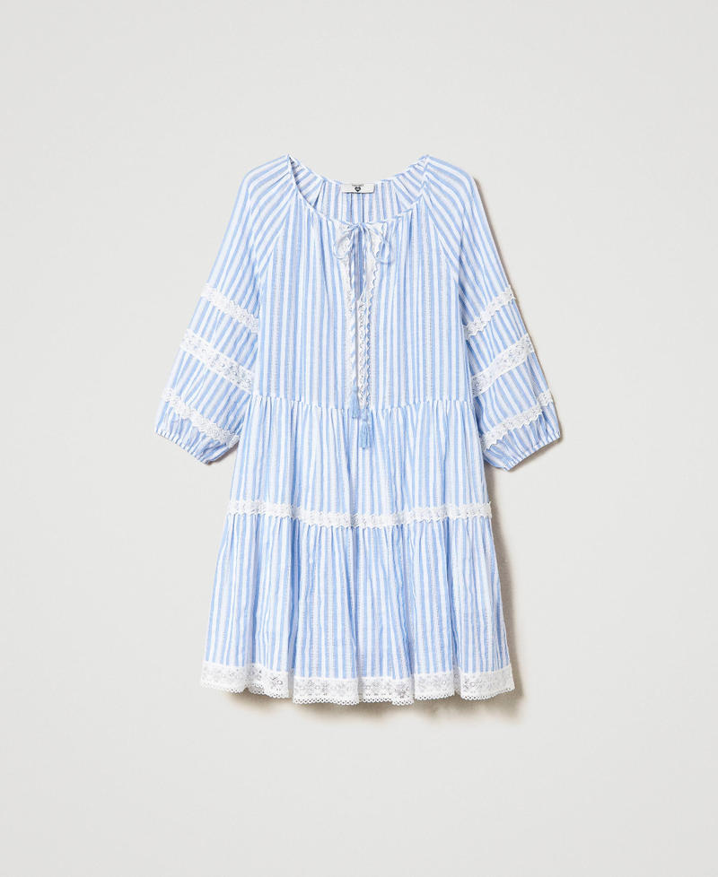 Robe courte jacquard avec macramé