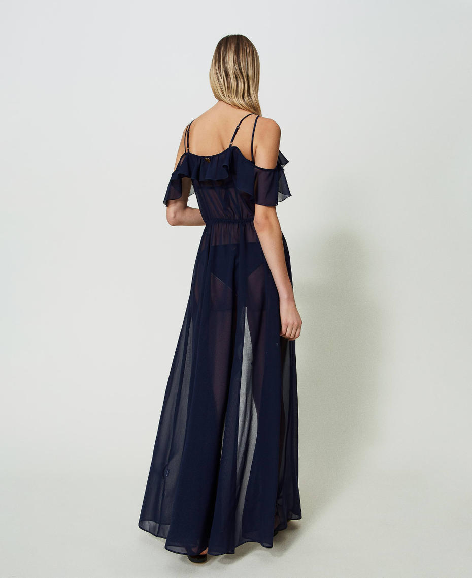Длинное платье-кафтан из жоржета Синий Blackout женщина 241LM2LDD-03
