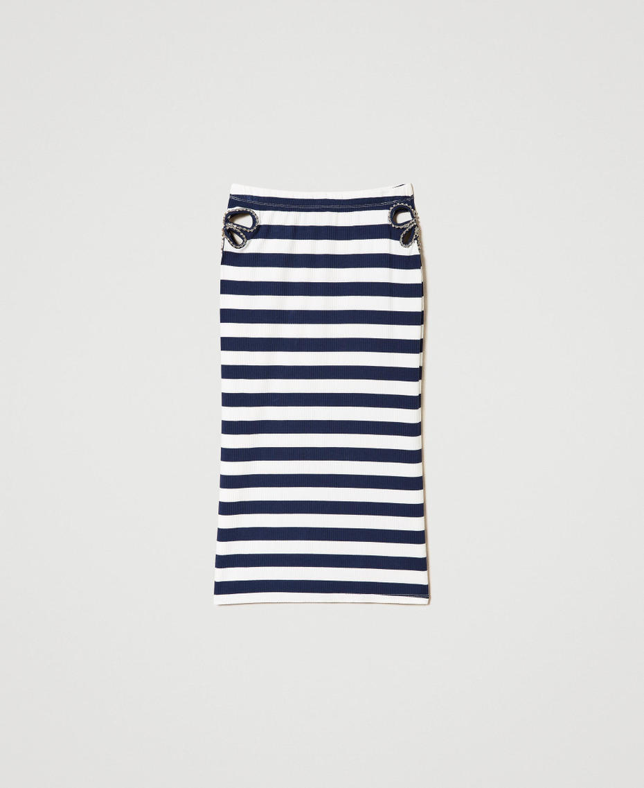 Jacquard midi skirt with embroidery