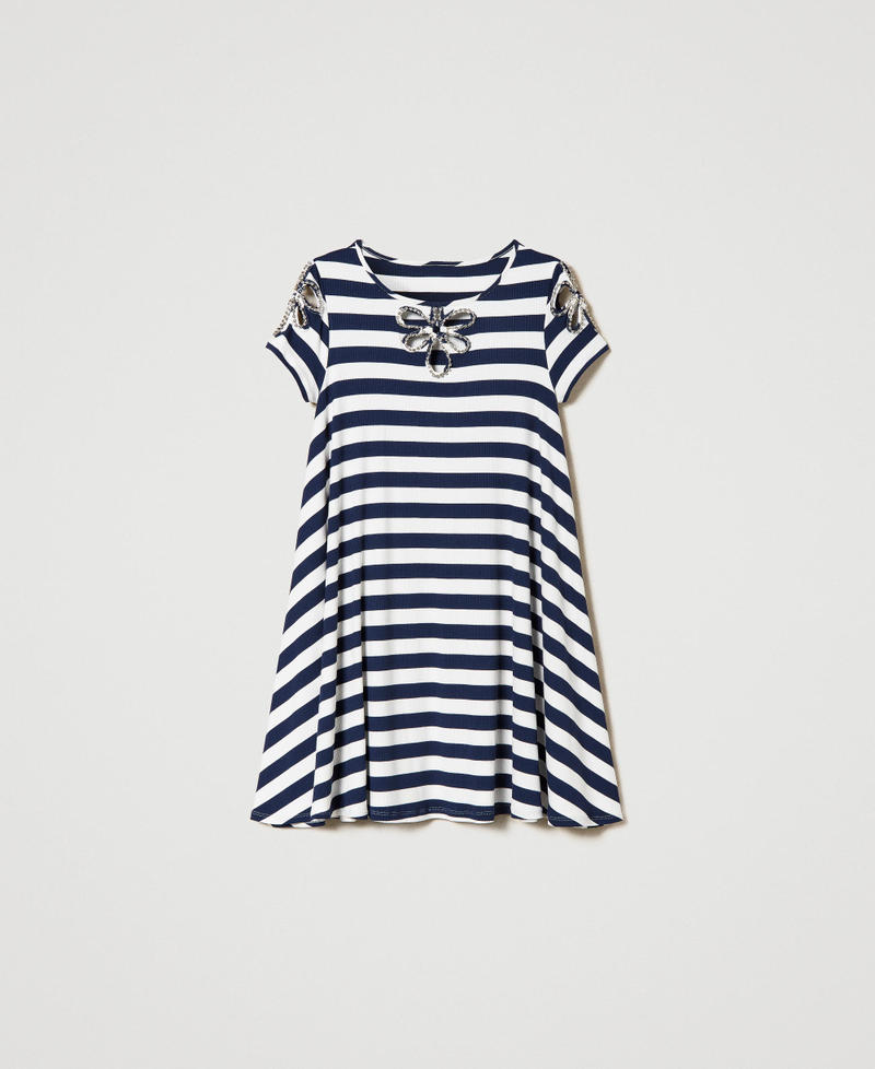 Robe courte jacquard avec broderies