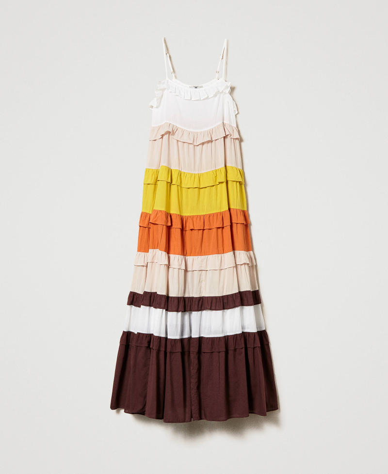Long colour block muslin dress