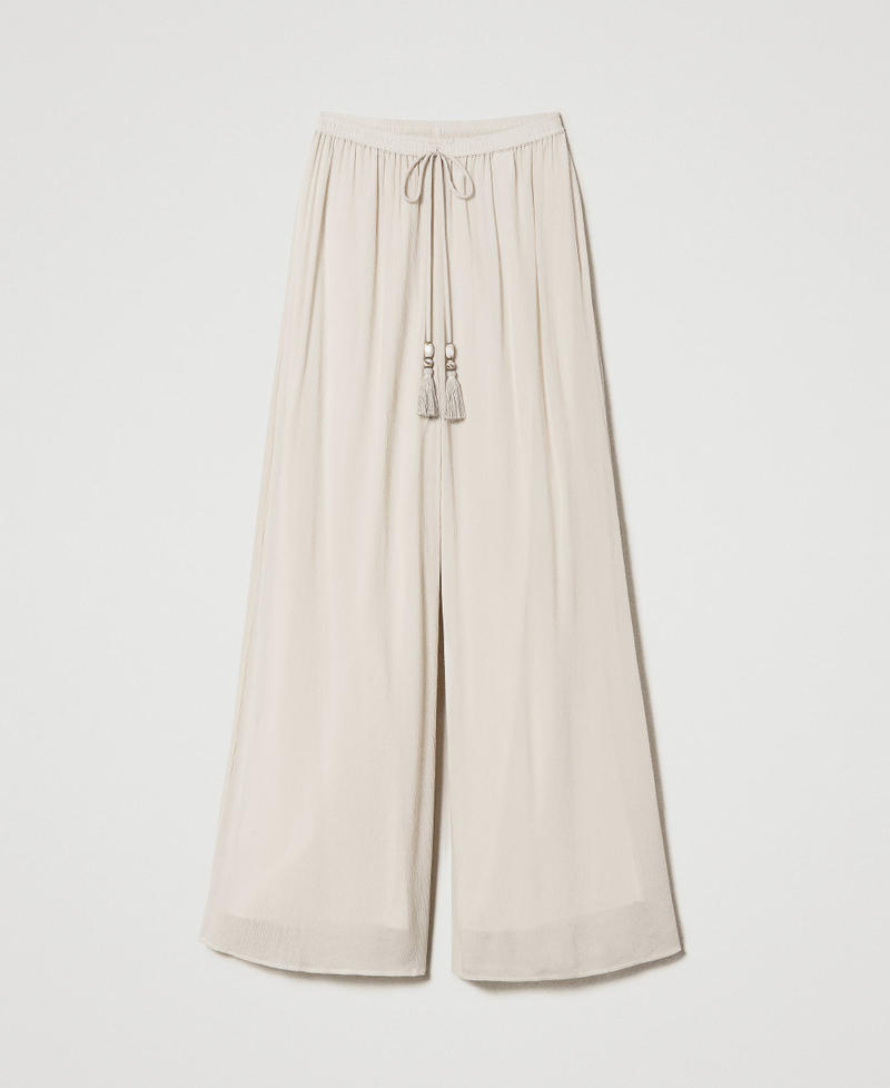 Pantaloni a palazzo in creponne Beige "Shell" Donna 241LM2SBB-0S
