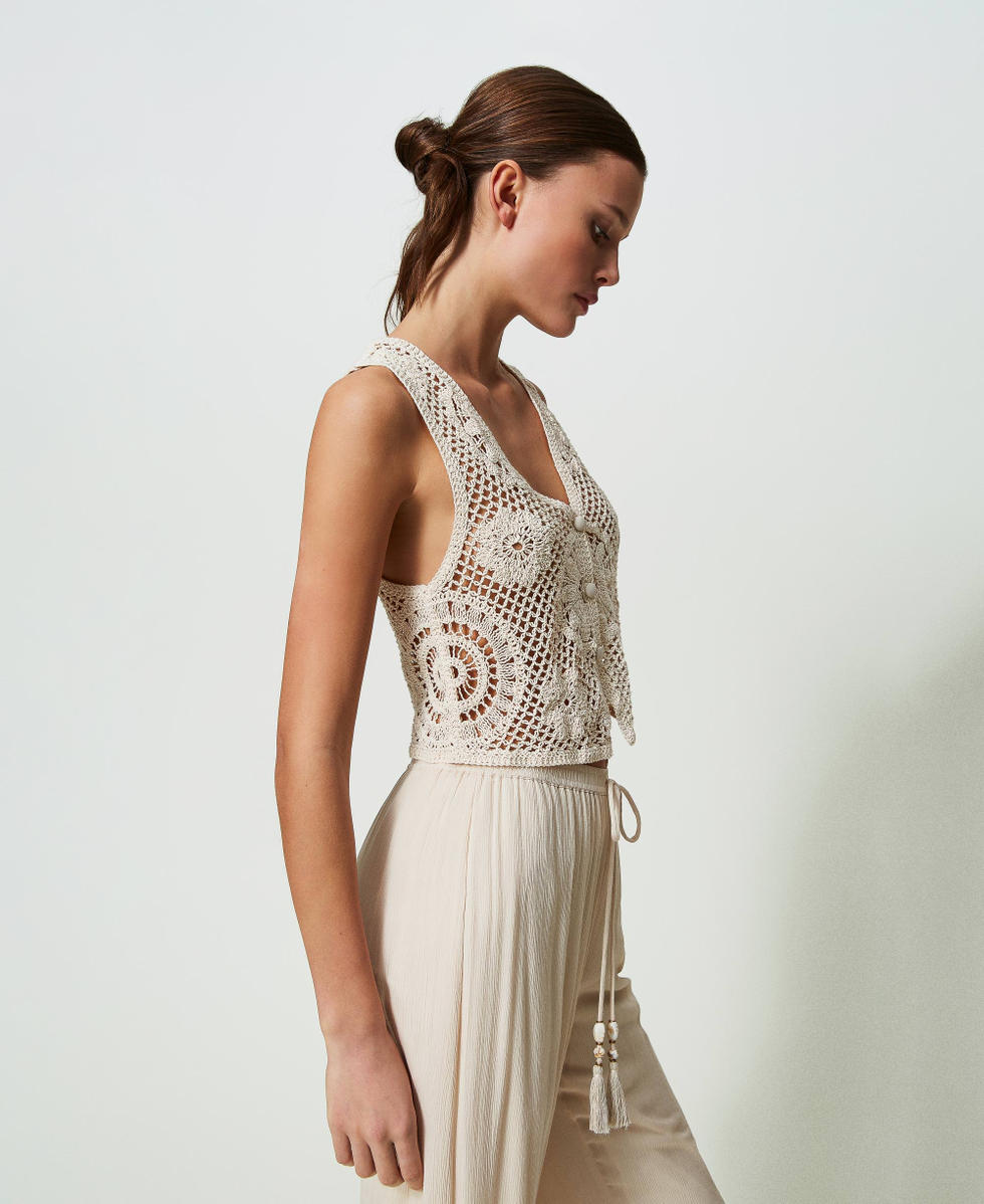 Crochet waistcoat with buttons