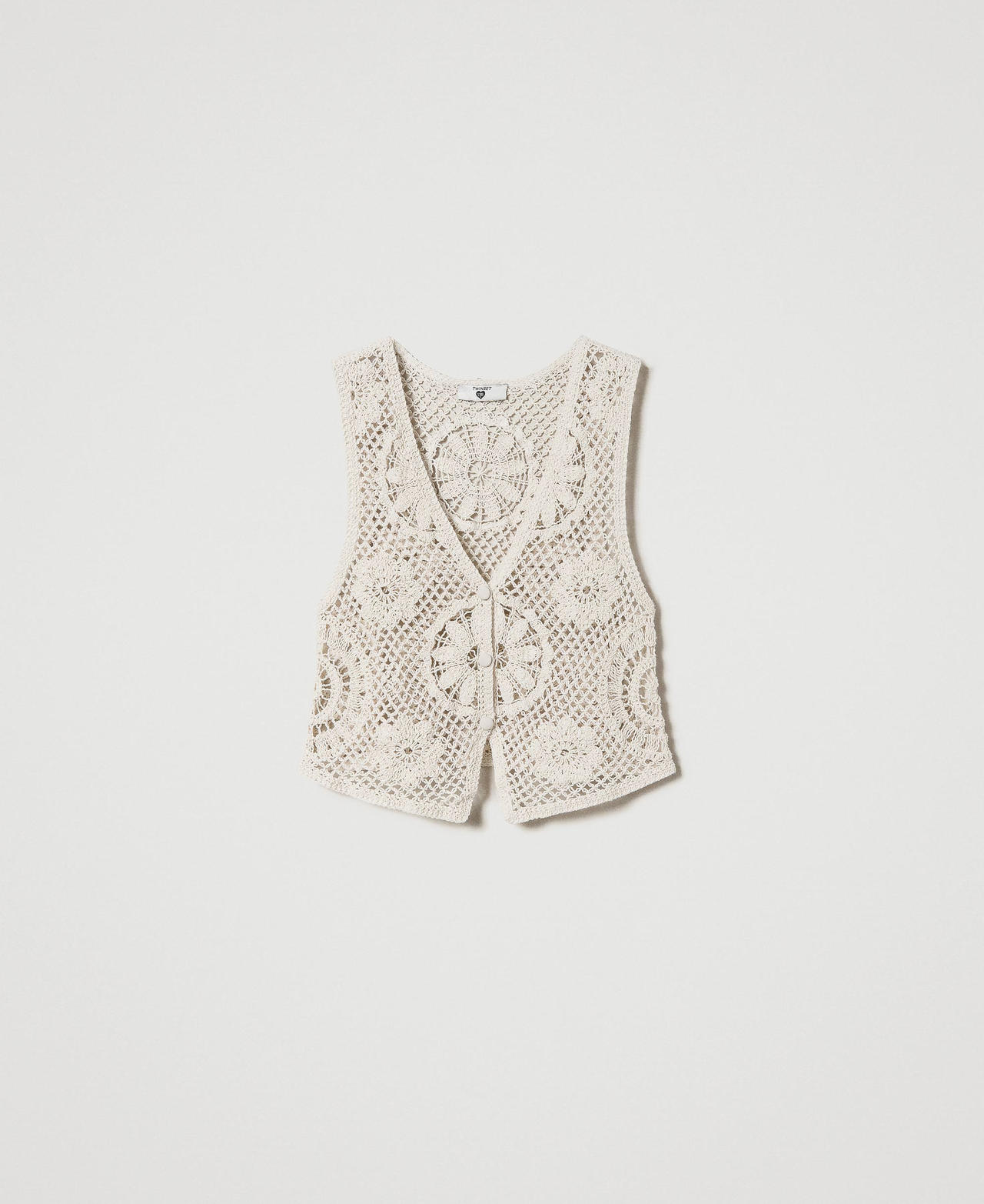 Crochet waistcoat with buttons