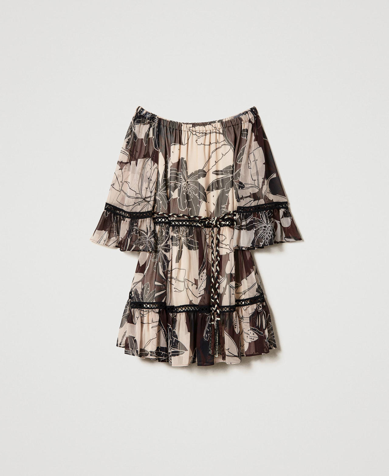 Short printed creponne dress
