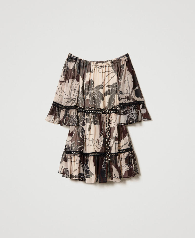 Short printed creponne dress