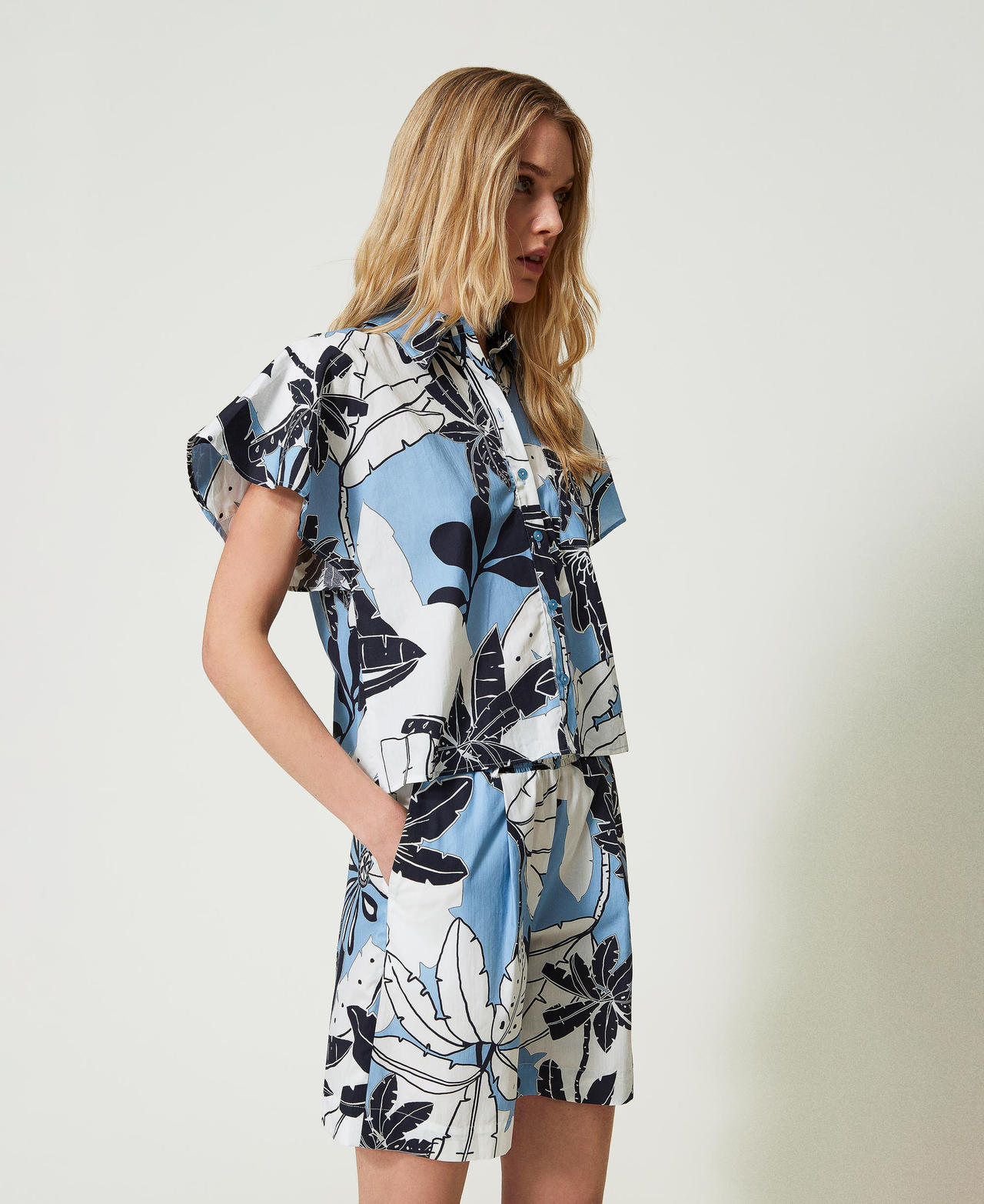 Chemise en popeline imprimée