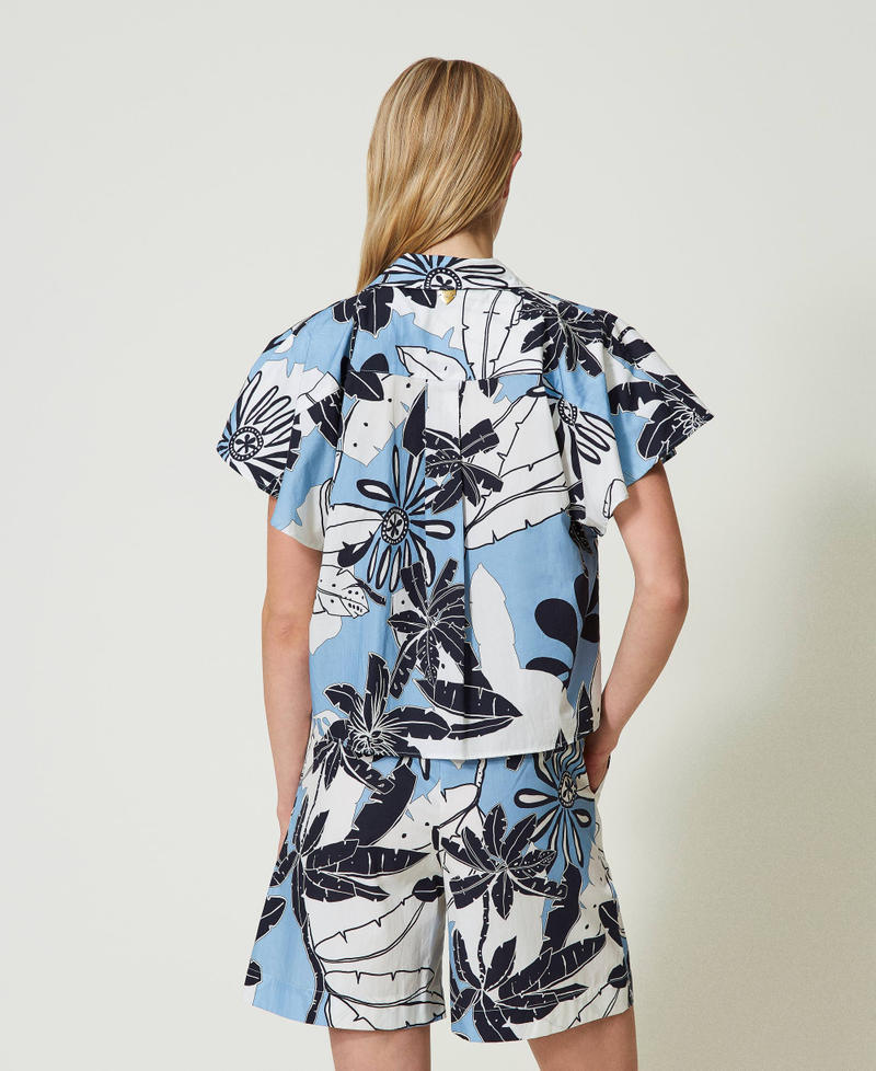 Printed poplin shirt Cornflower Exotic Print Woman 241LM2YBB-03