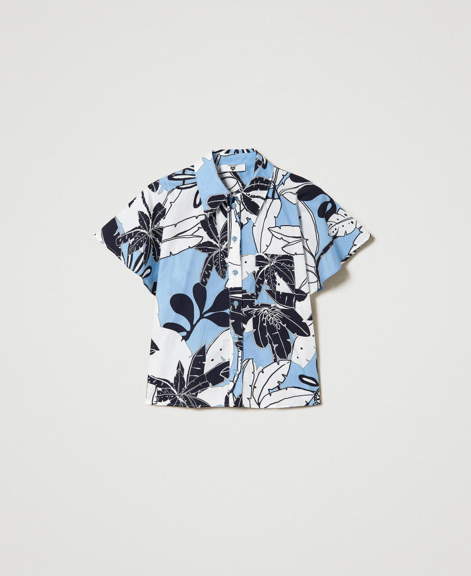 Printed poplin shirt