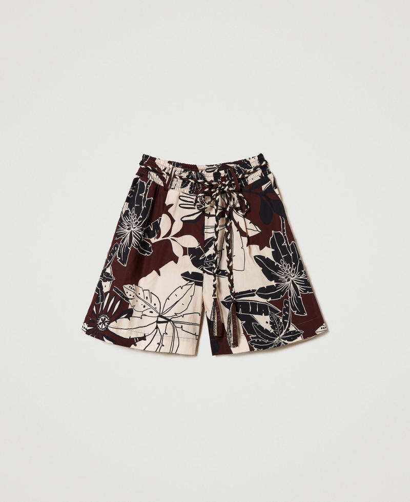 Printed poplin shorts