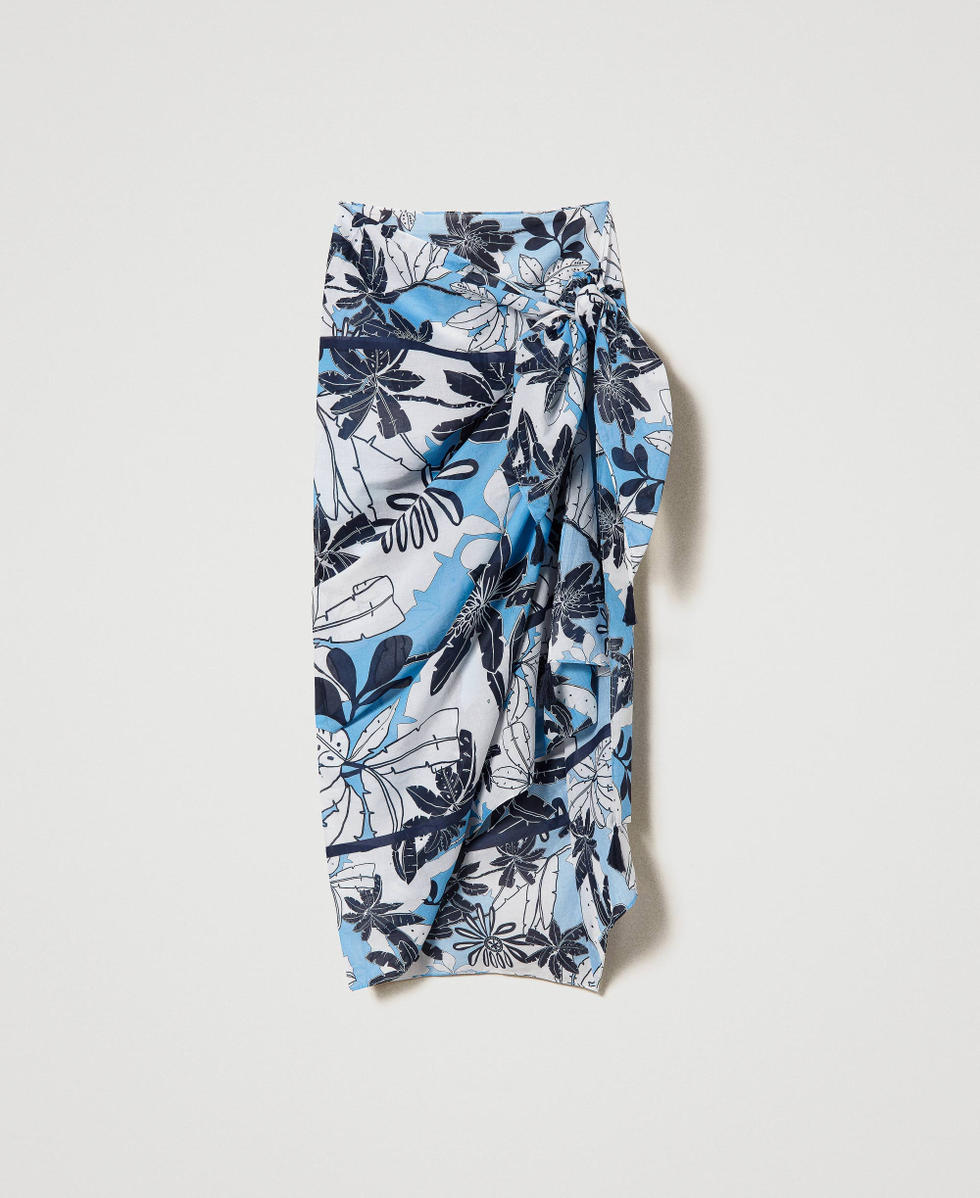 Par&eacute;o avec imprim&eacute; floral Imprim&eacute; Exotique Bleuet Femme 241LM5MBB_11576_S0