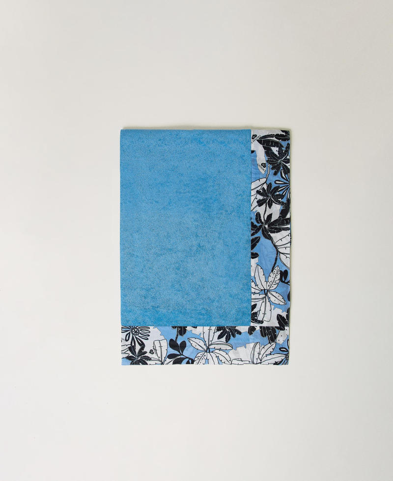 Printed terry beach towel Cornflower Exotic Print Woman 241LM5MEE-01