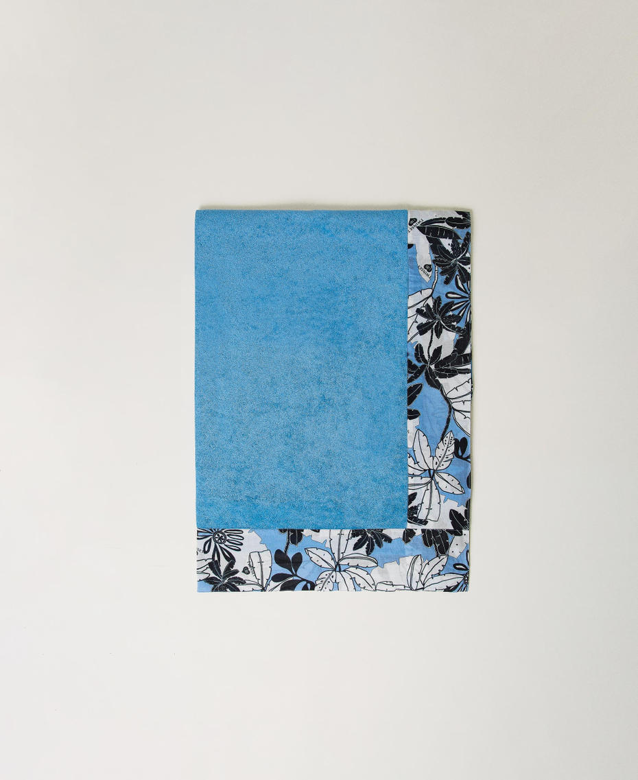 Printed terry beach towel Cornflower Exotic Print Woman 241LM5MEE-01