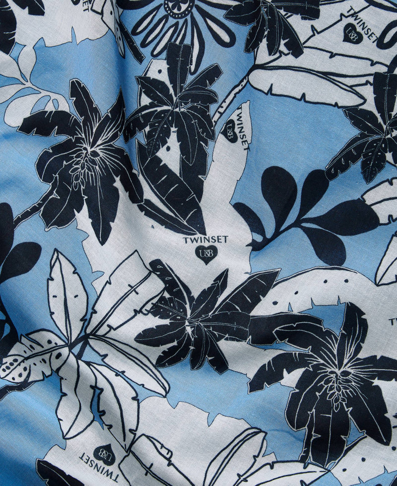 Frottee-Strandtuch mit Print Print Exotic Kornblume Frau 241LM5MEE_11576_02