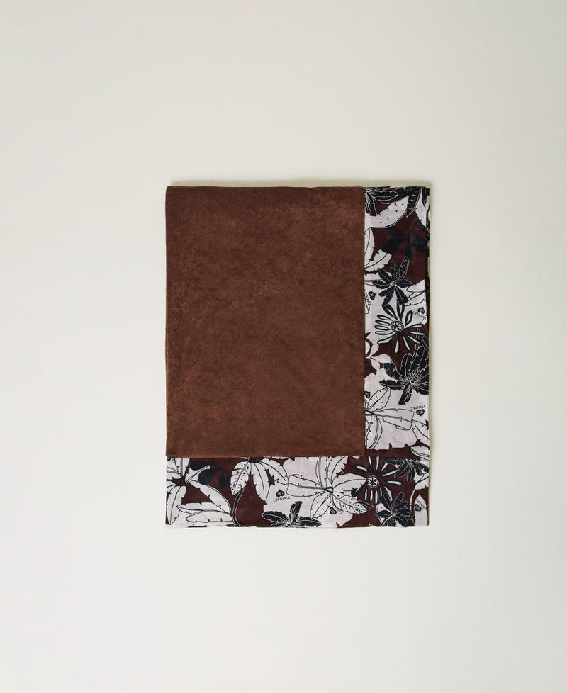 Printed terry beach towel “Bitter Chocolate" Brown Exotic Print Woman 241LM5MEE_11577_01